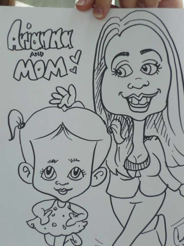Caricature of Arianna And Mom, Fun Events, Ontario, Canada