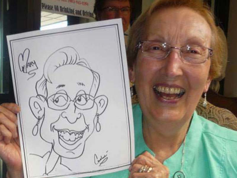 Woman Happy With Caricature, Corporate Party, Fun Events, Toronto, ON, Canada