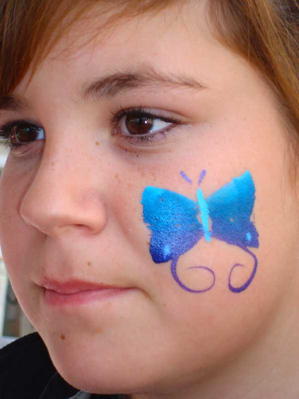 butterfly face paint cheek