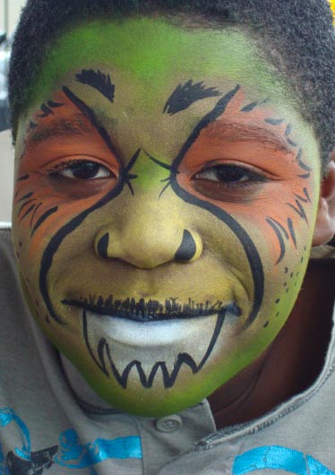 Green Monster Face Painting Community kid\'s Entertainment