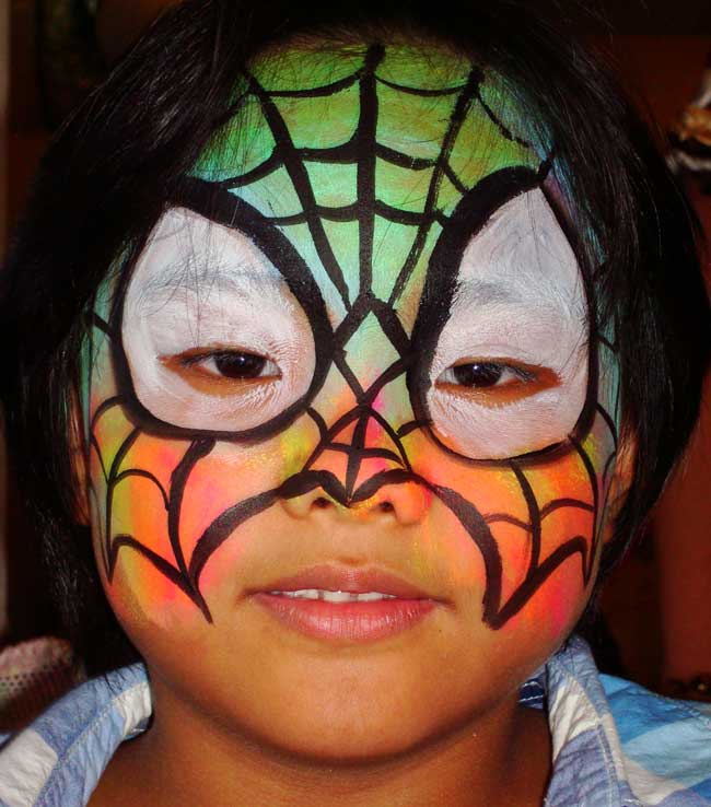 Rainbow Spider Guy Birthday Party Face Painting Clown