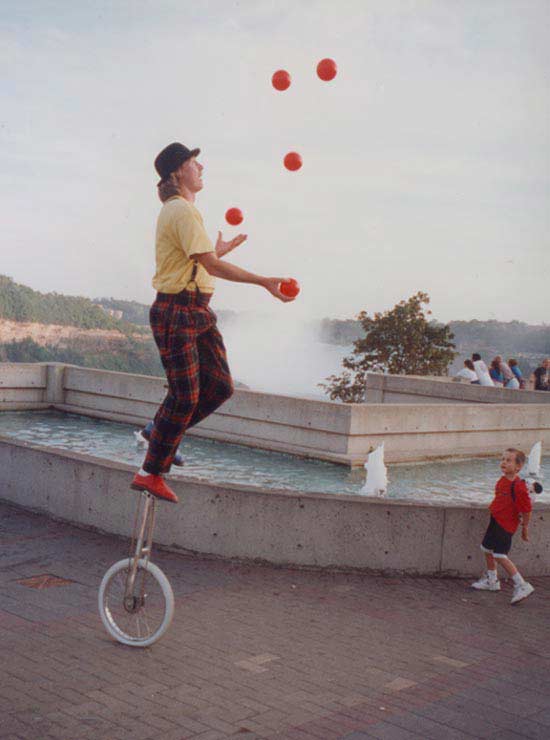 Multi-talented Juggler and Unicyclist Entertaining in Ontario, Canada